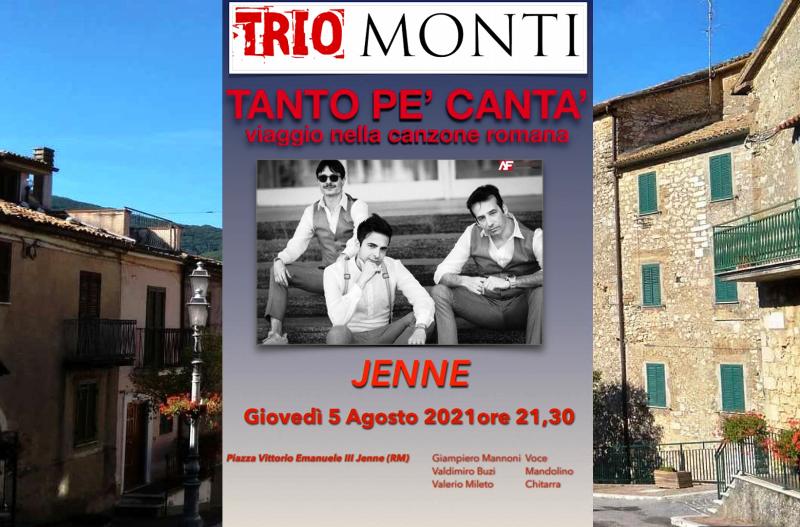 Il fascino della canzone romana a Jenne, gran serata con il Trio Monti