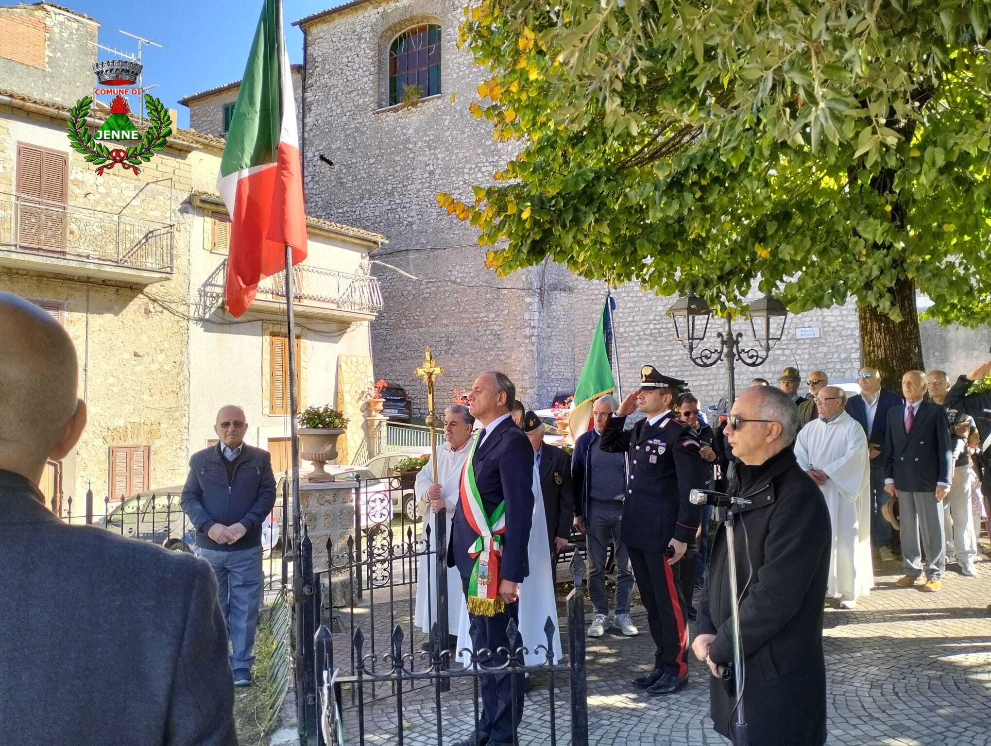 A Jenne celebrato il 4 novembre, il sindaco: “uniti nei valori del tricolore e delle forze armate”